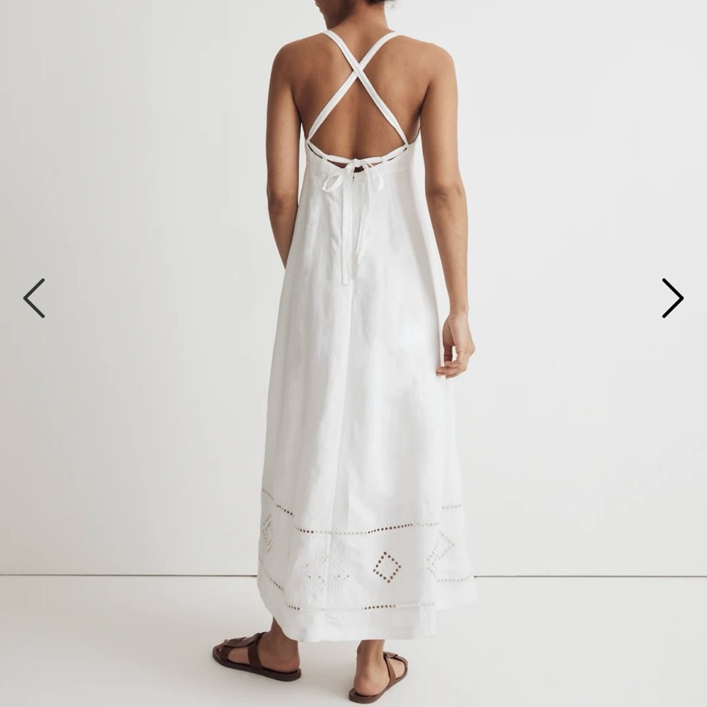 Madewell White Maxi Dress with Eyelet Trim - Picture 3 of 12